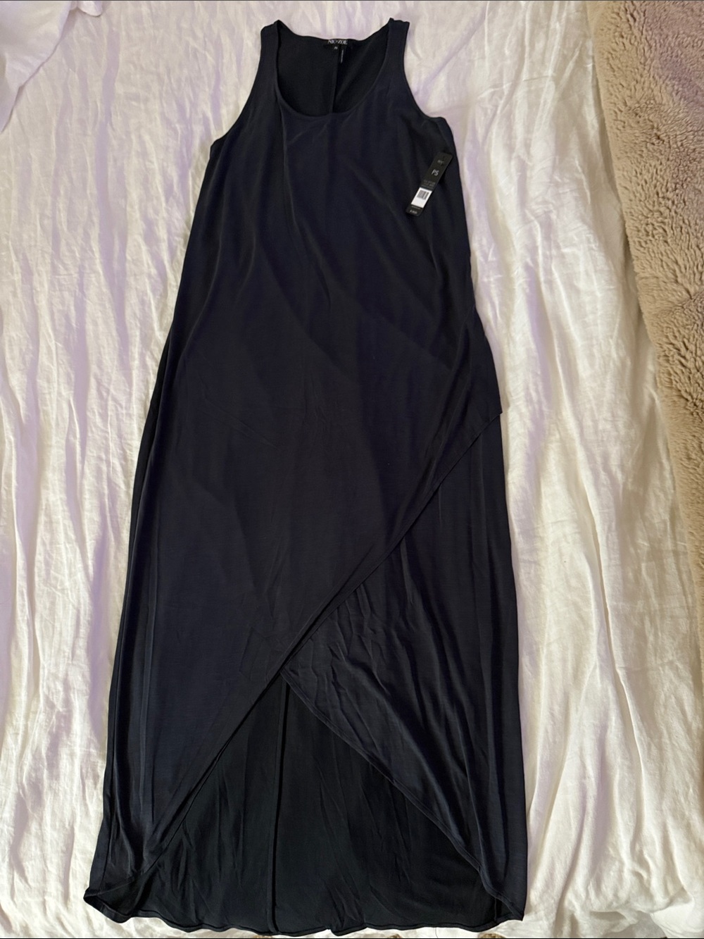 NIC+ZOE Black Sleeveless Draped Maxi Skirt